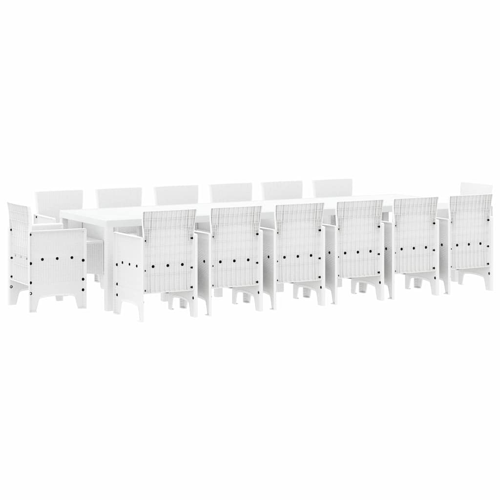 Hage Spisegruppe 15 pcs Hvit Polt rattan