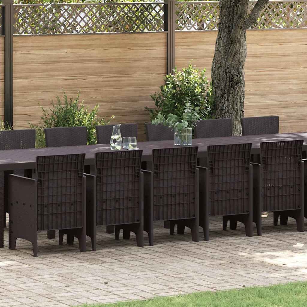 Hage Spisegruppe 17 pcs Brun Polt rattan