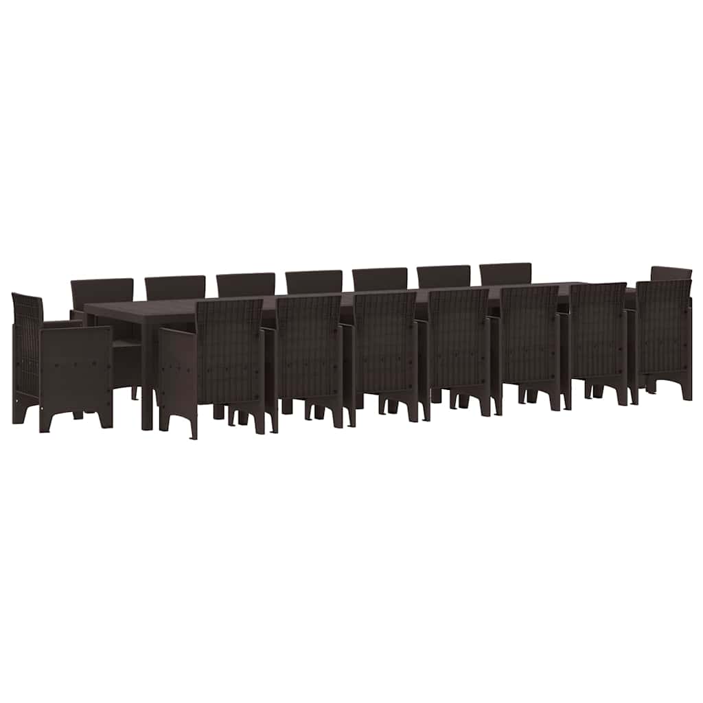 Hage Spisegruppe 17 pcs Brun Polt rattan