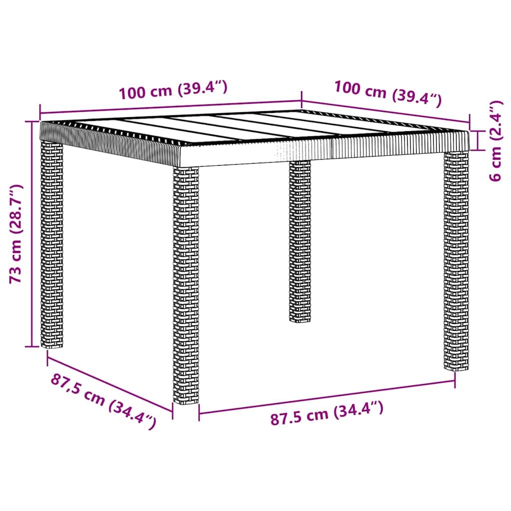 Hage Spisegruppe 3 pcs Hvit Polt rattan