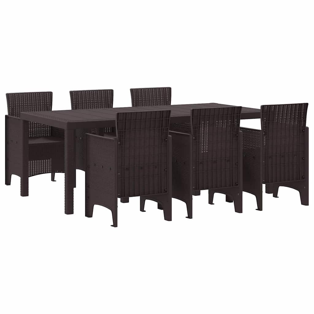 Hage Spisegruppe 7 pcs Brun Polt rattan
