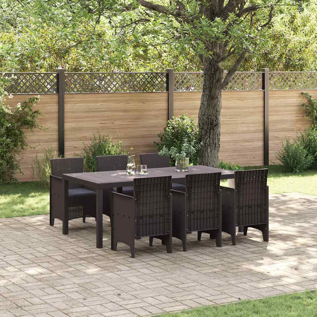 Hage Spisegruppe 7 pcs Brun Polt rattan