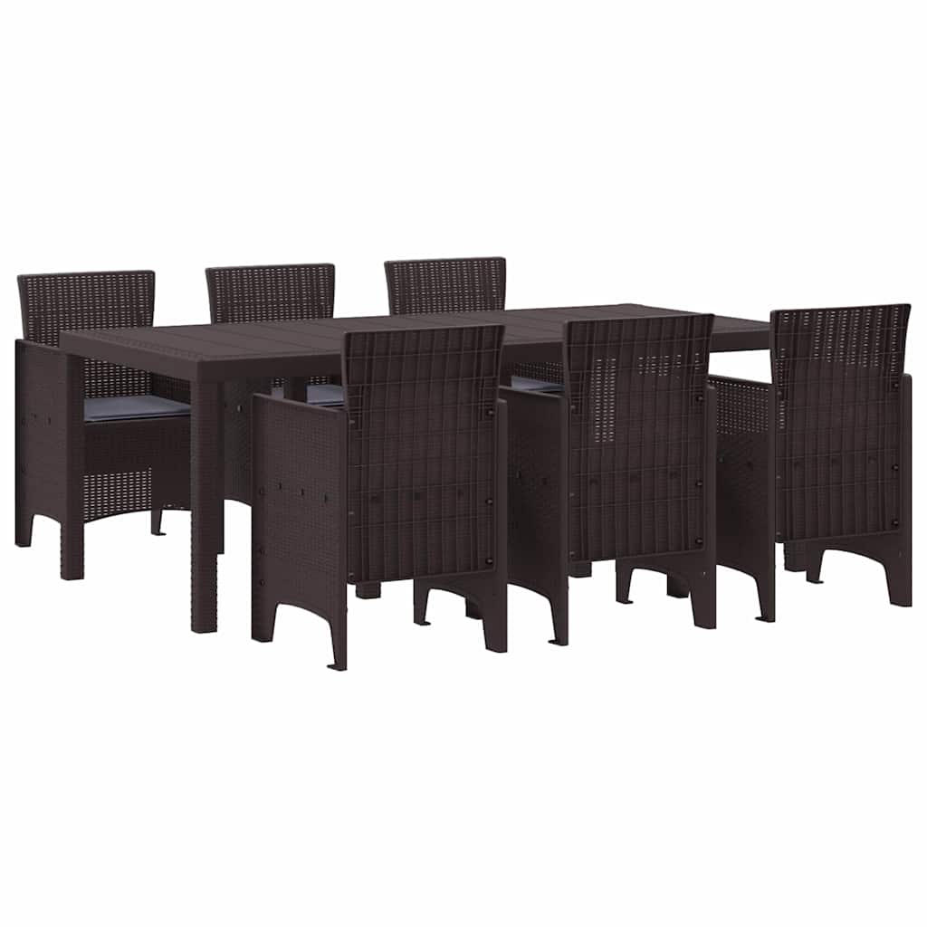 Hage Spisegruppe 7 pcs Brun Polt rattan