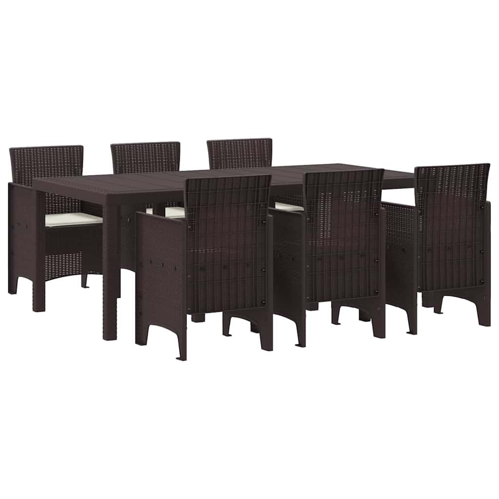 Hage Spisegruppe 7 pcs Brun Polt rattan
