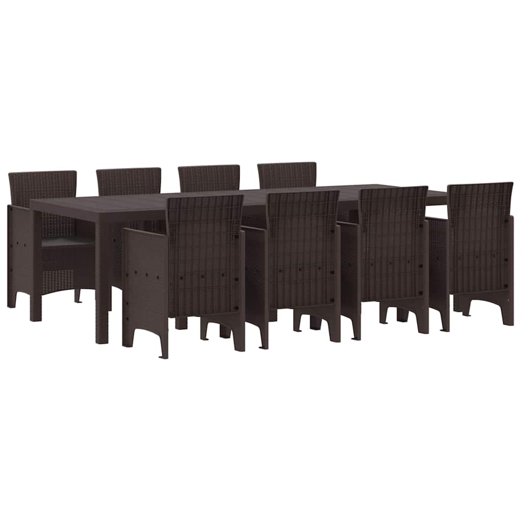 Hage Spisegruppe 9 pcs Brun Polt rattan