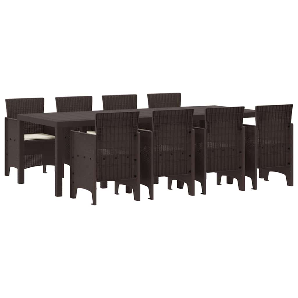 Hage Spisegruppe 9 pcs Brun Polt rattan