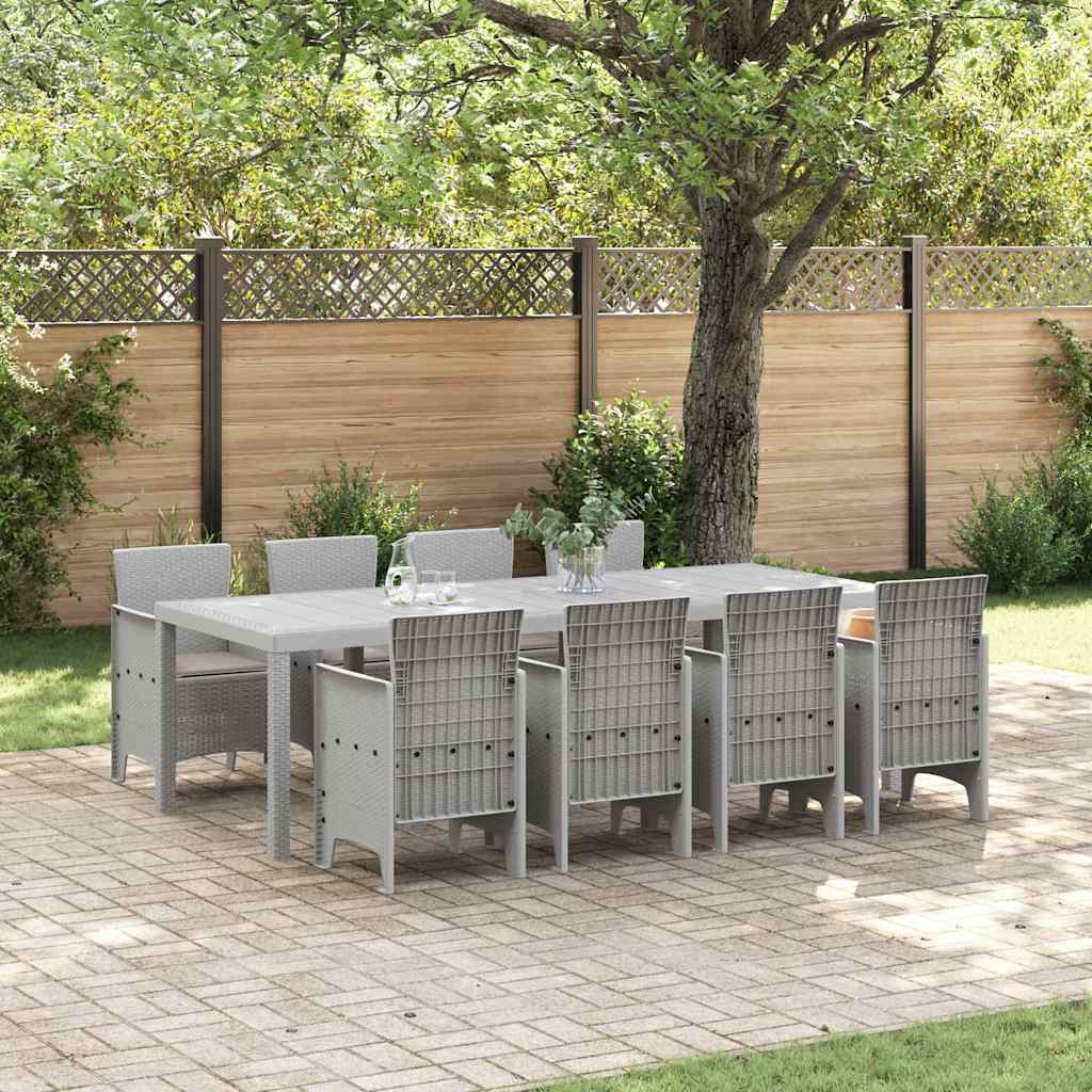 Hage Spisegruppe 9 pcs Hvit Polt rattan