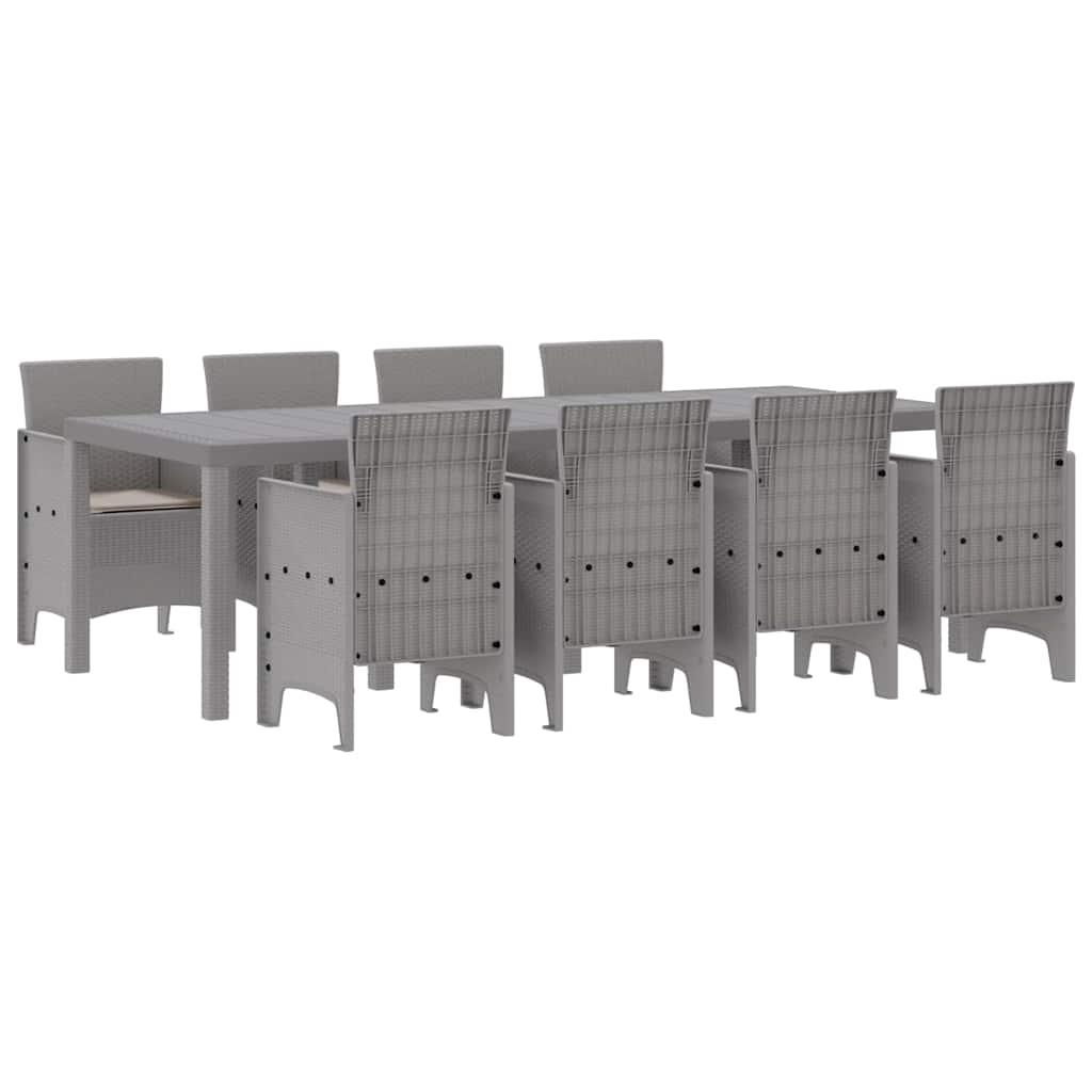 Hage Spisegruppe 9 pcs Hvit Polt rattan