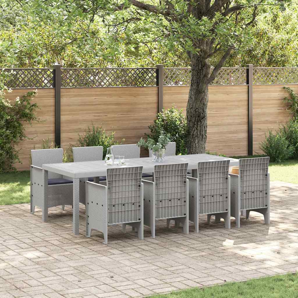 Hage Spisegruppe 9 pcs Hvit Polt rattan