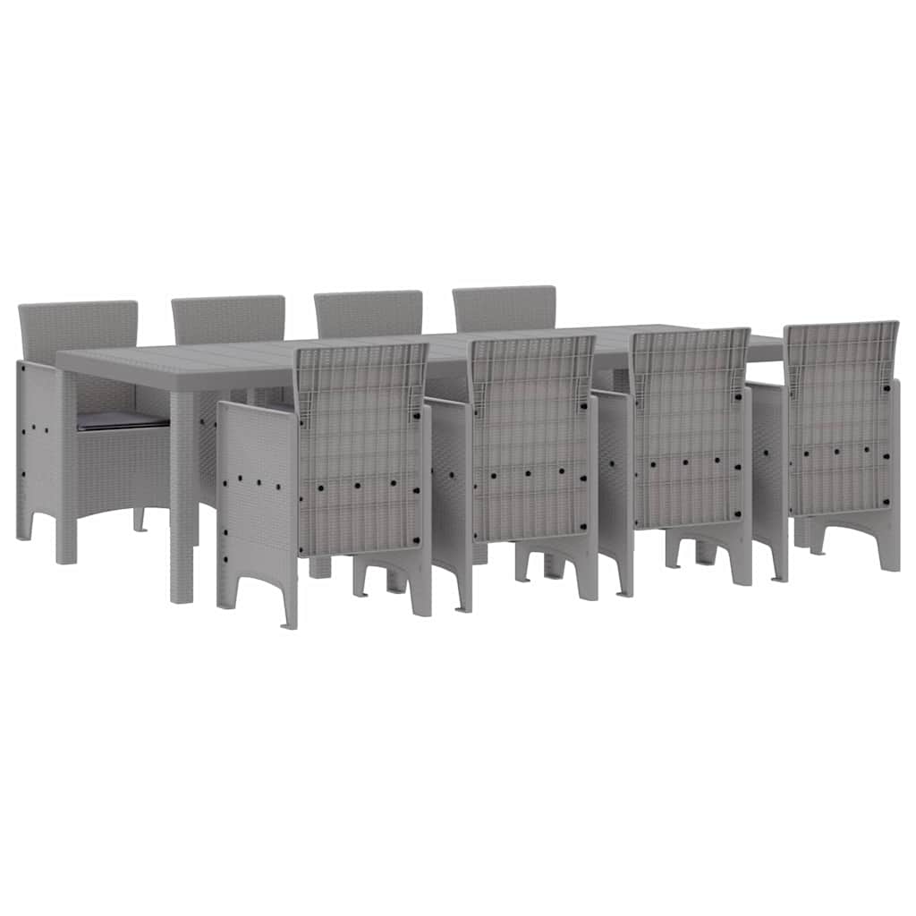 Hage Spisegruppe 9 pcs Hvit Polt rattan