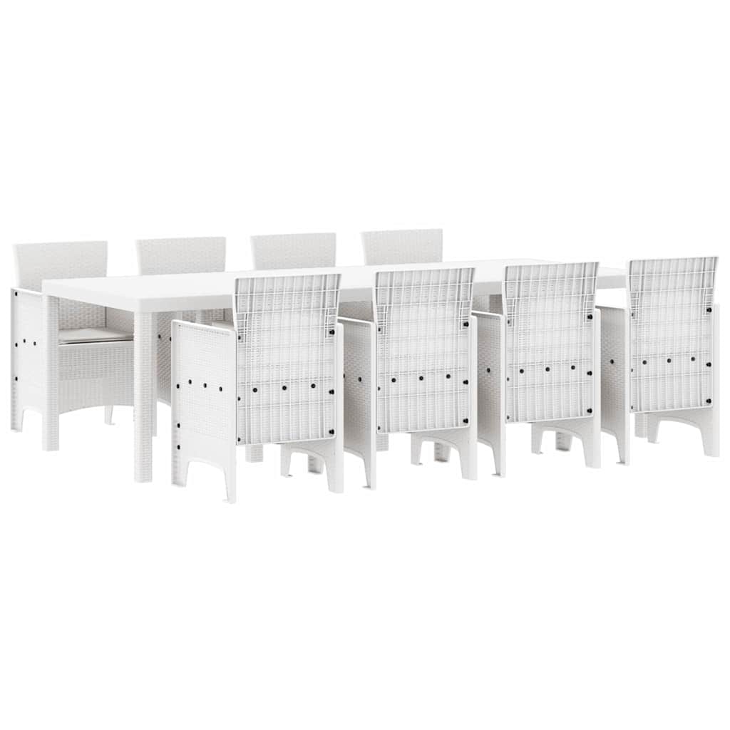 Hage Spisegruppe 9 pcs Lysegrå Polt rattan