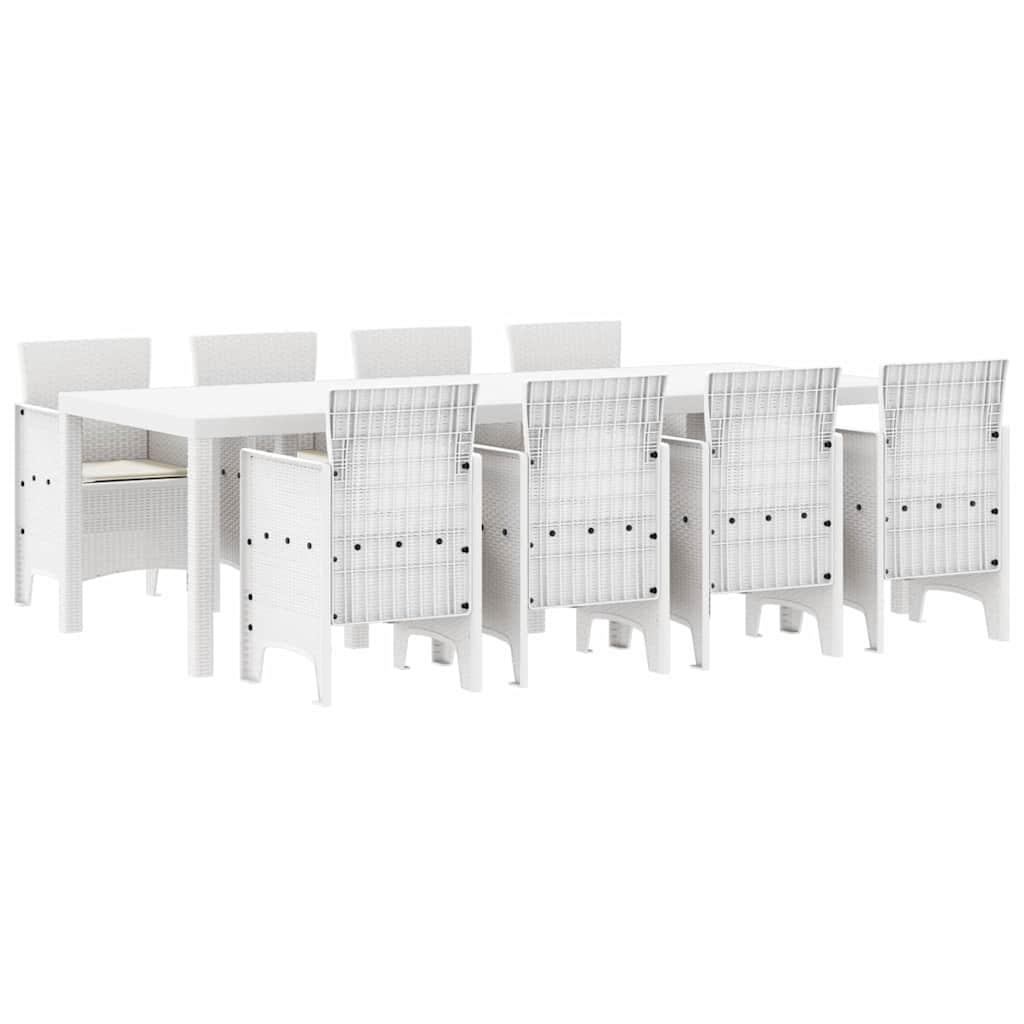 Hage Spisegruppe 9 pcs Lysegrå Polt rattan