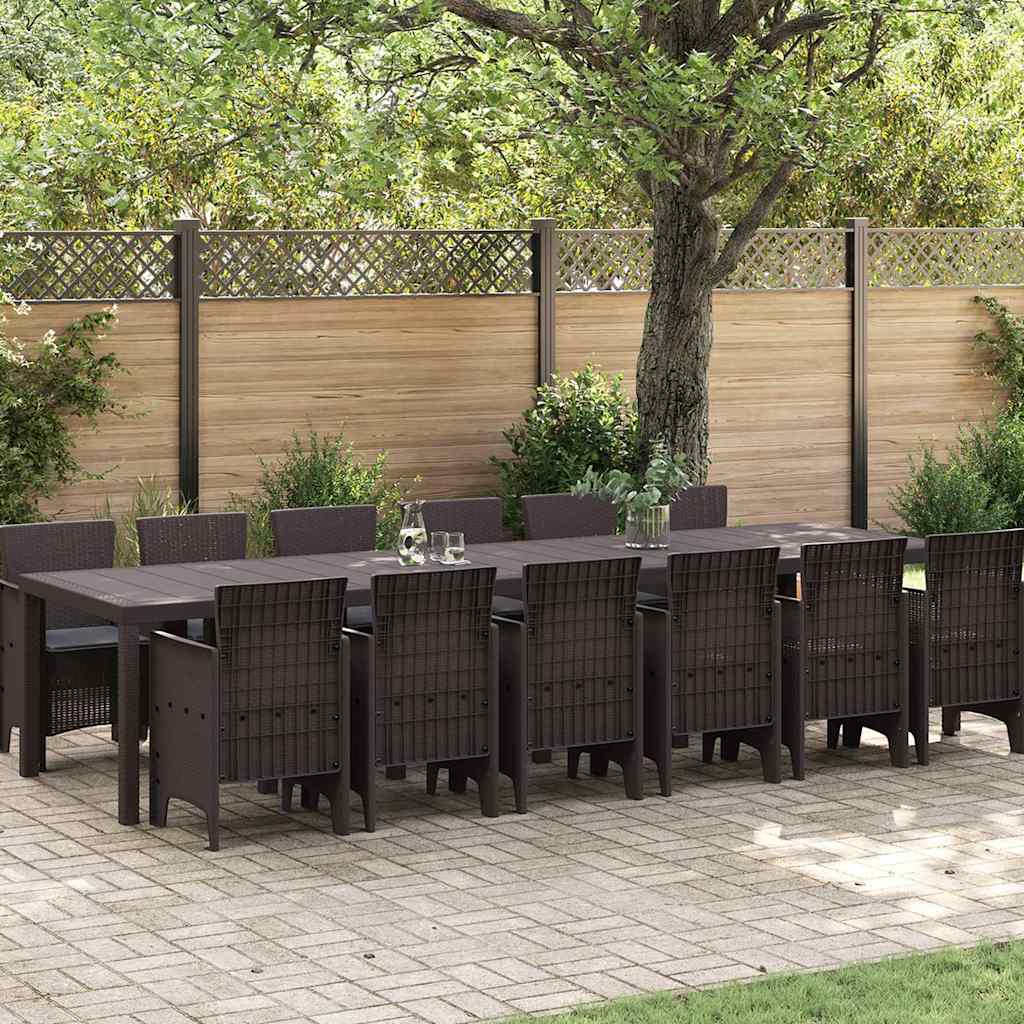 Hage Spisegruppe 13 pcs Brun Polt rattan