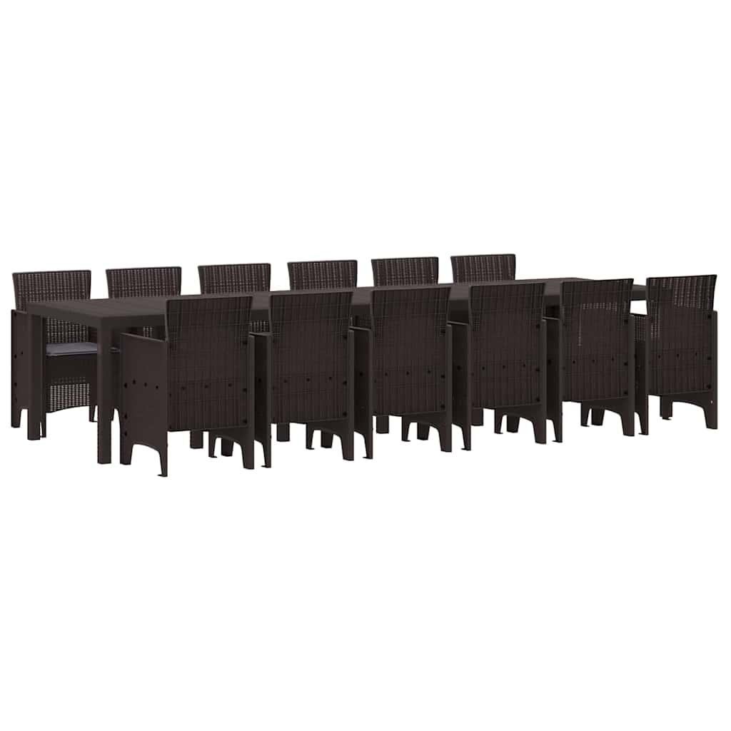 Hage Spisegruppe 13 pcs Brun Polt rattan