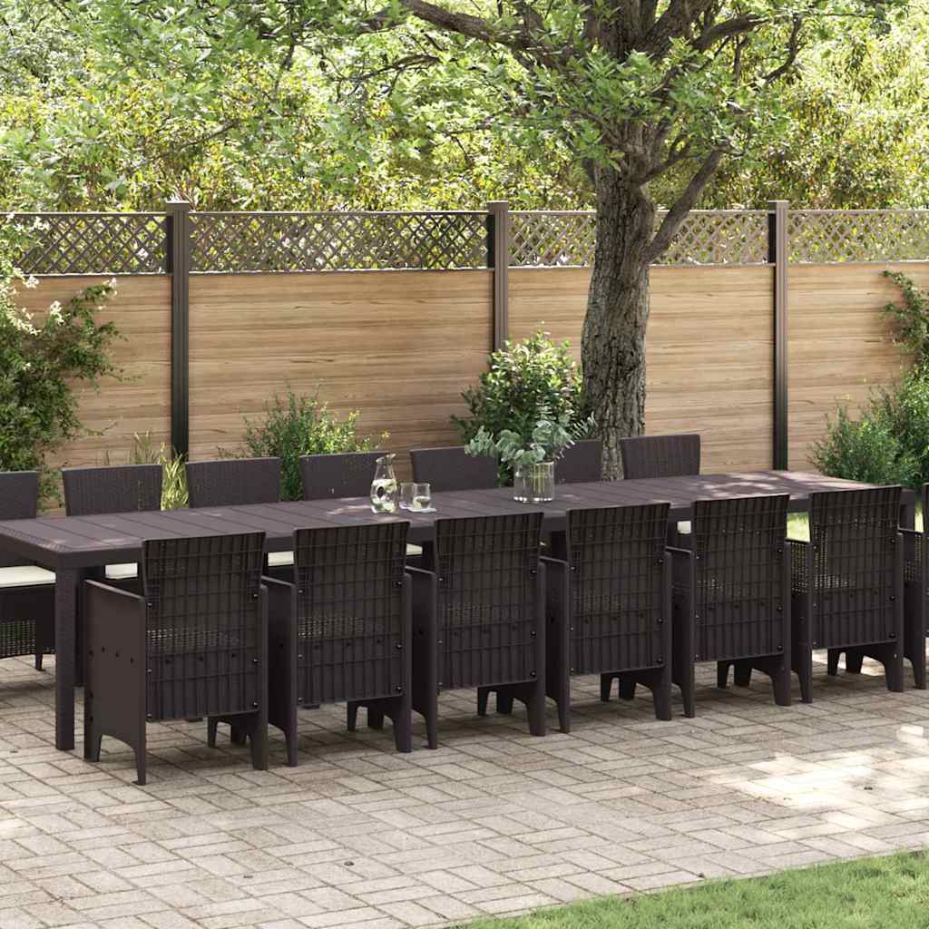 Hage Spisegruppe 15 pcs Brun Polt rattan