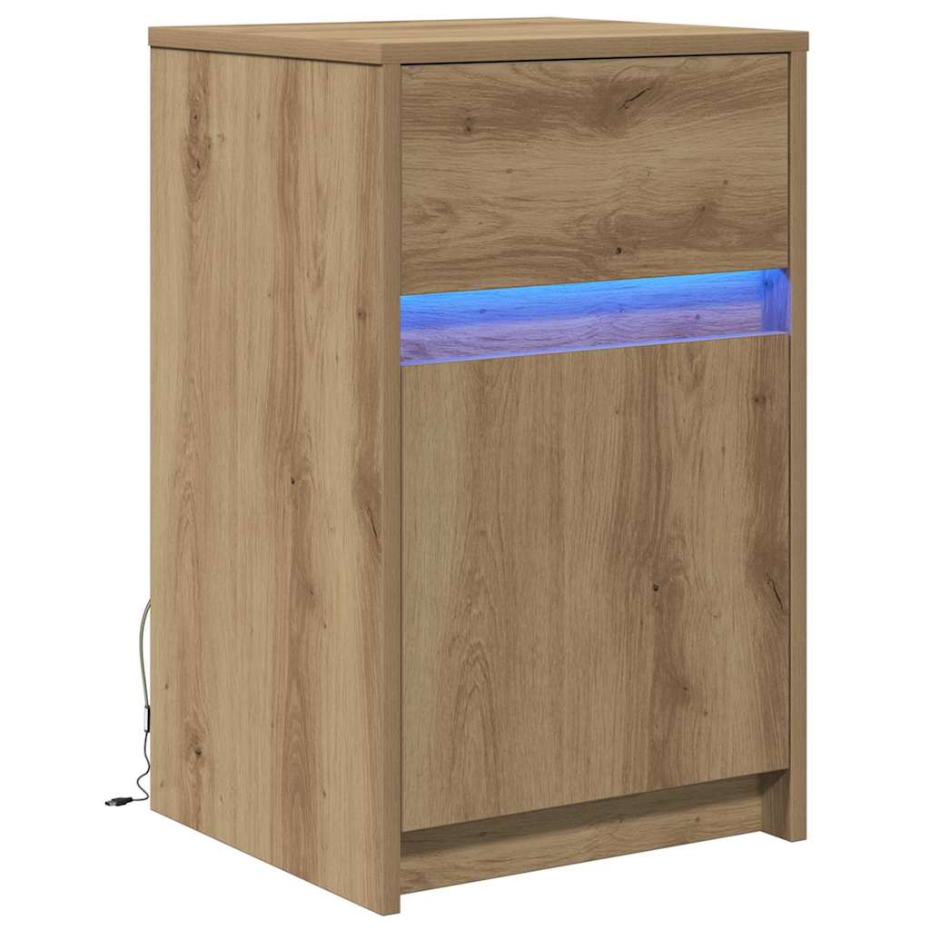 LED Nattbordskap artisan eik 38 x 34 x 61 cm Konstruert tre