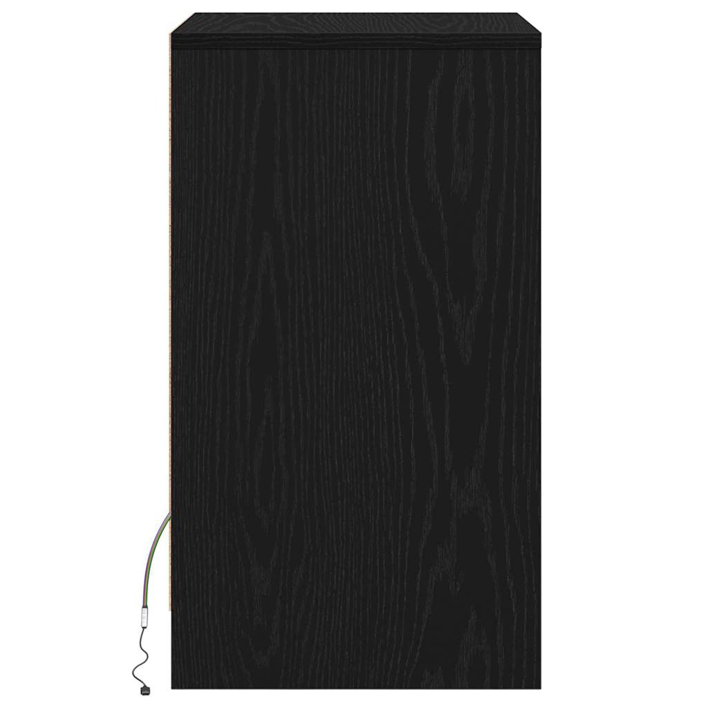 LED Nattbordskap 2 pcs Svart eik 38 x 34 x 61 cm Konstruert tre