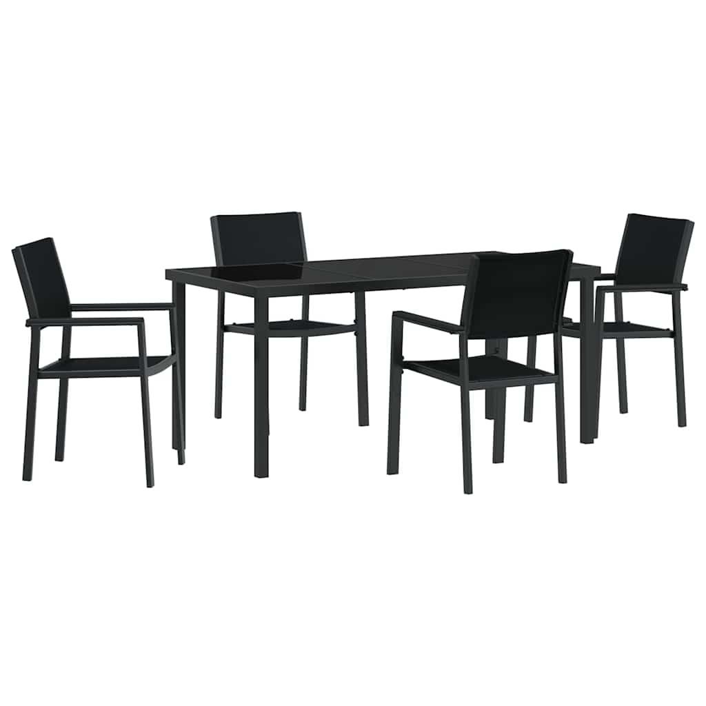 Hage Spisegruppe 5 pcs Svart Poly rattan