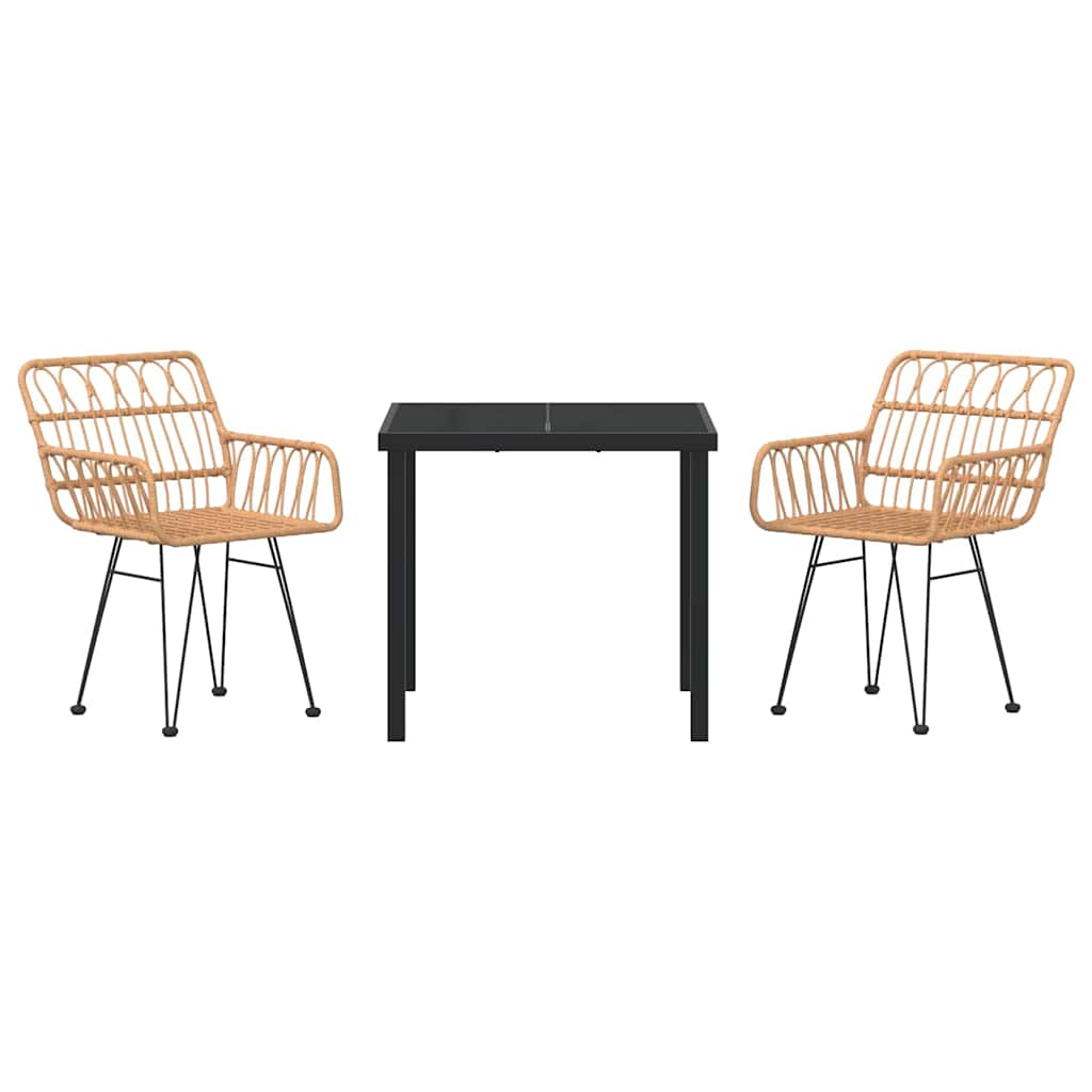 Hage Spisegruppe 3 pcs Brun Poly rattan