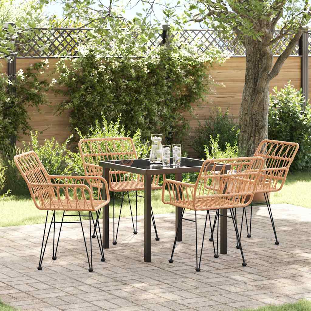 Hage Spisegruppe 5 pcs Brun Poly rattan