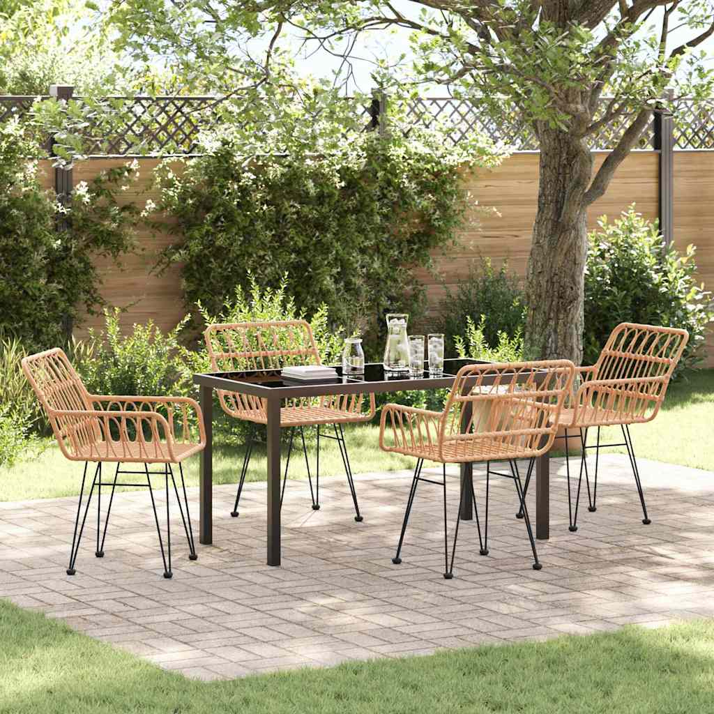Hage Spisegruppe 5 pcs Brun Poly rattan