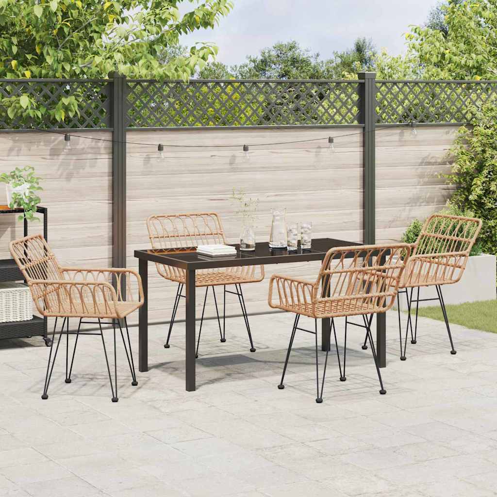 Hage Spisegruppe 5 pcs Brun Poly rattan