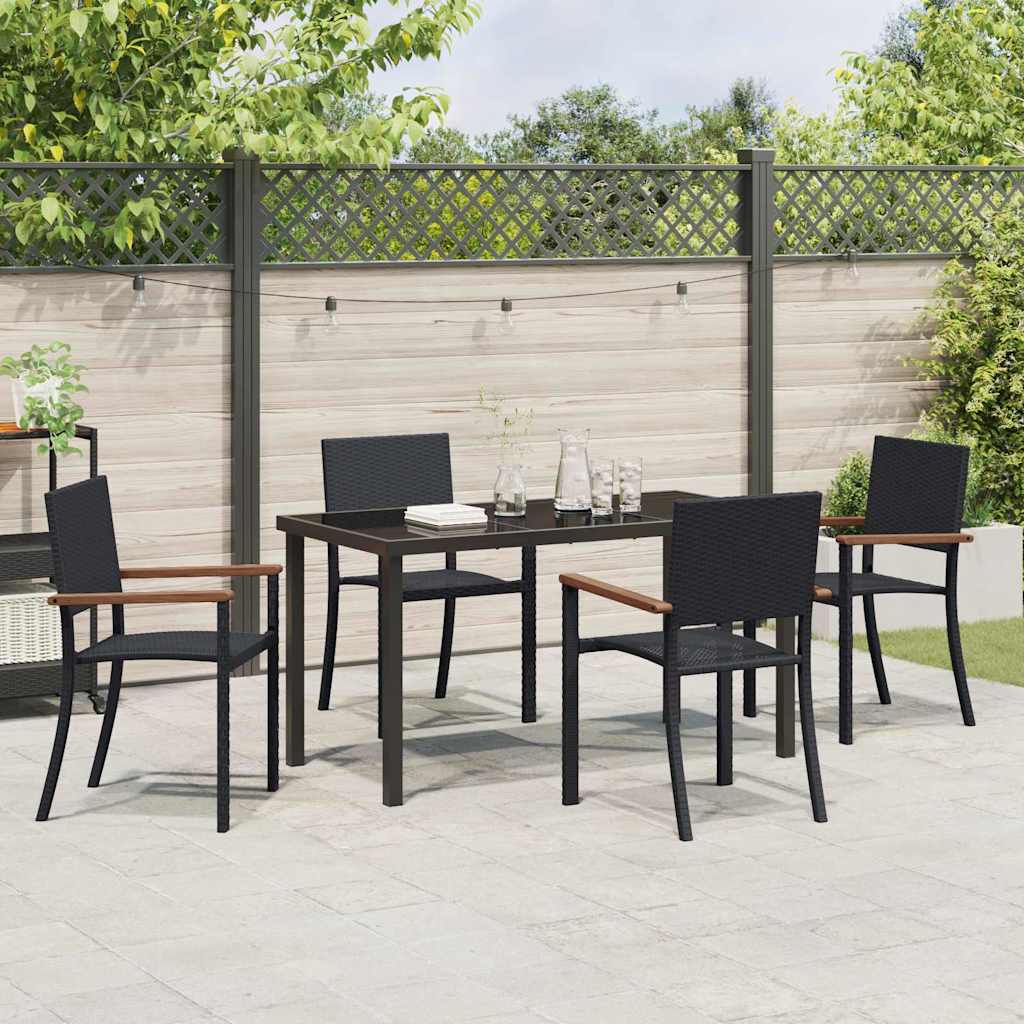 Hage Spisegruppe 5 pcs Svart Poly rattan