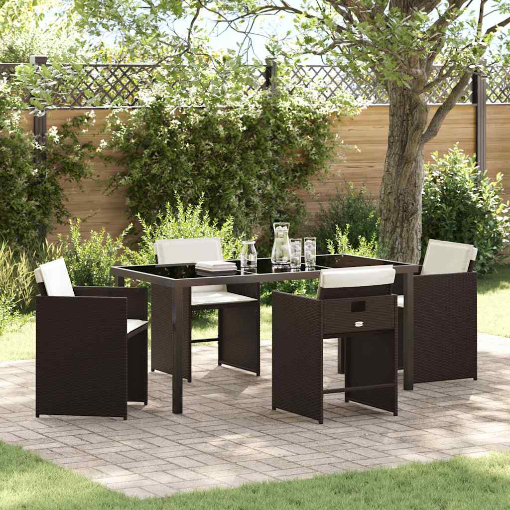 Hage Spisegruppe 5 pcs Brun polyrotting