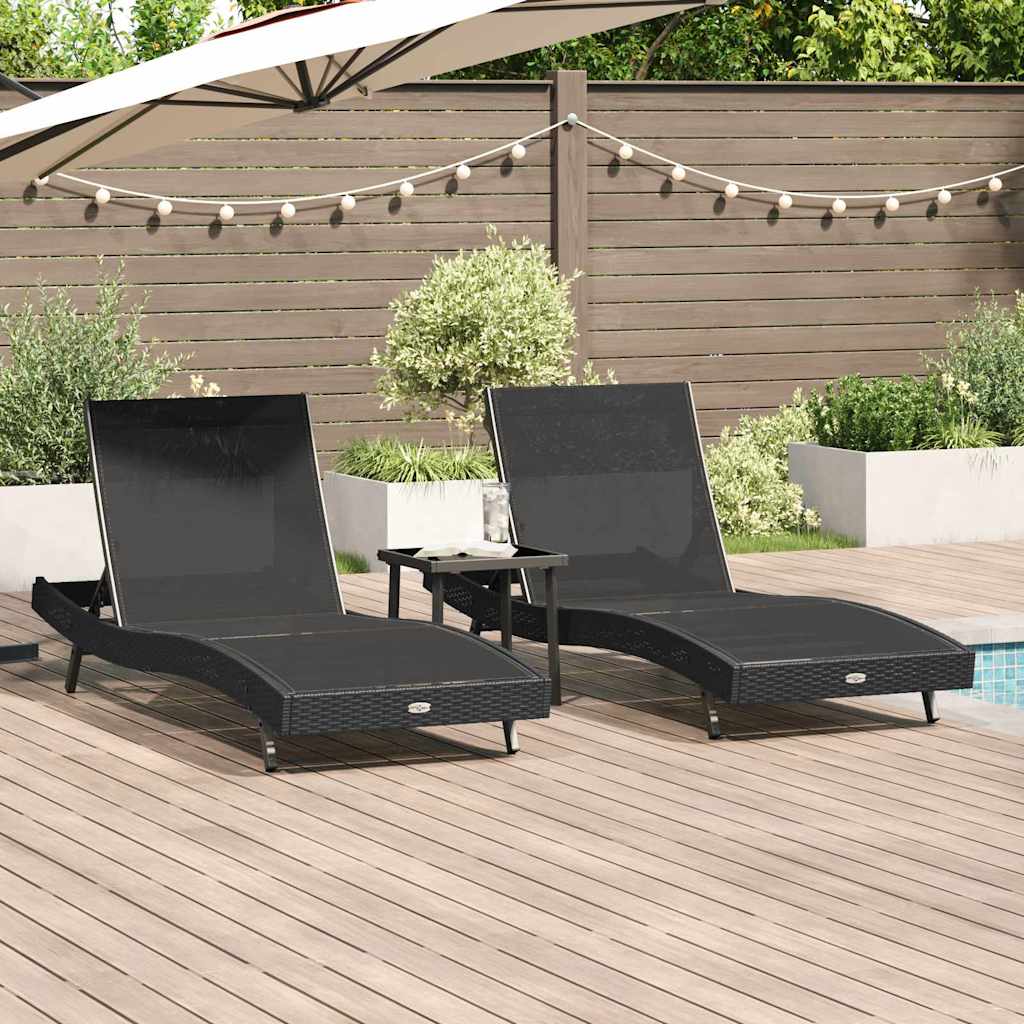 Solsenger 3 pcs Svart 40 x 40 x 40.5 cm Poly rattan
