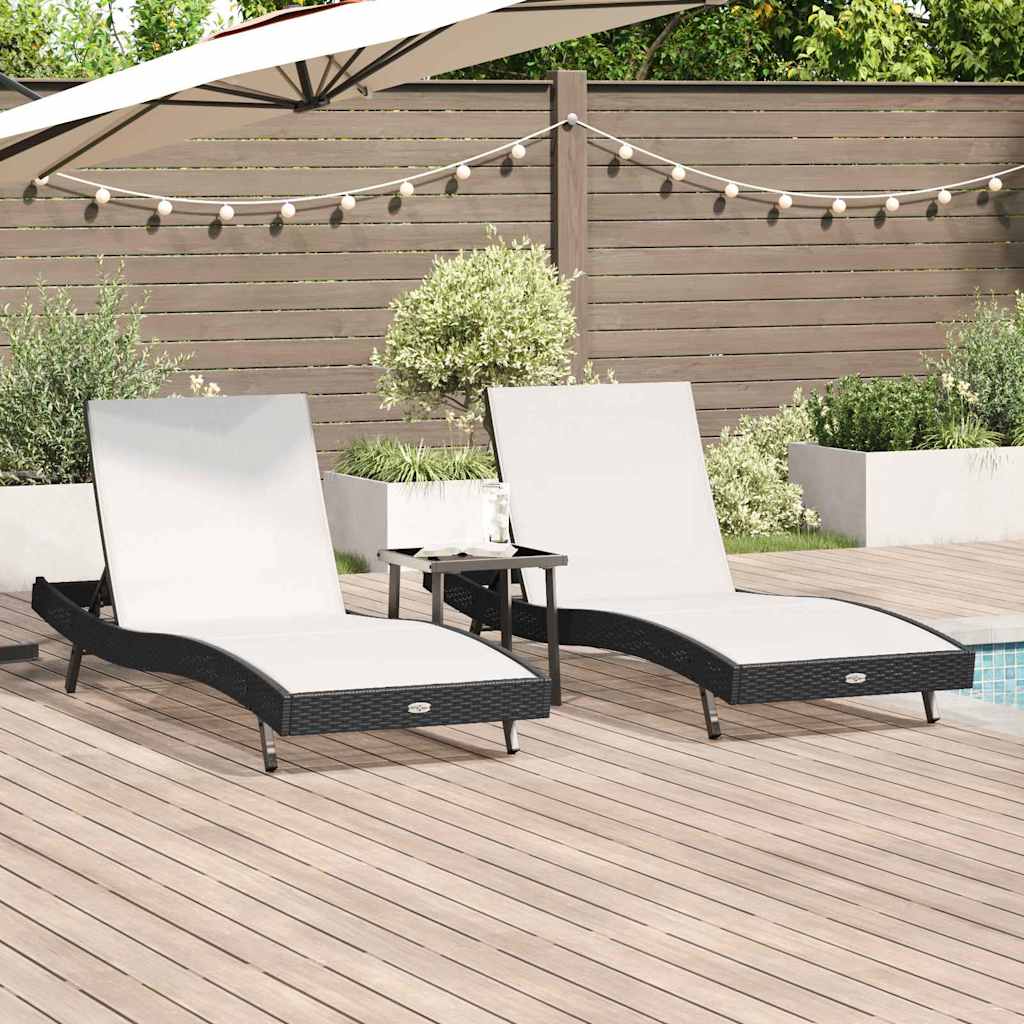 Solsenger 3 pcs Svart og Hvit 40 x 40 x 40.5 cm polyrotting