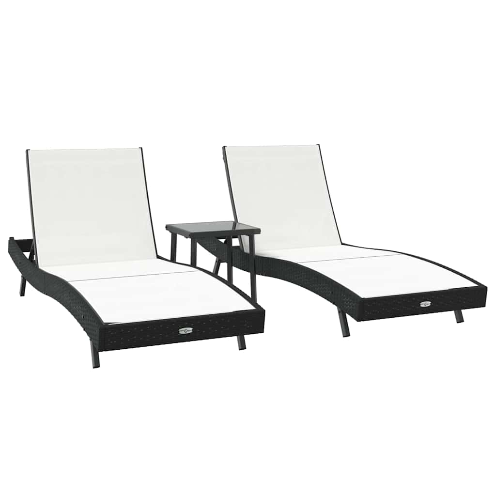 Solsenger 3 pcs Svart og Hvit 40 x 40 x 40.5 cm polyrotting