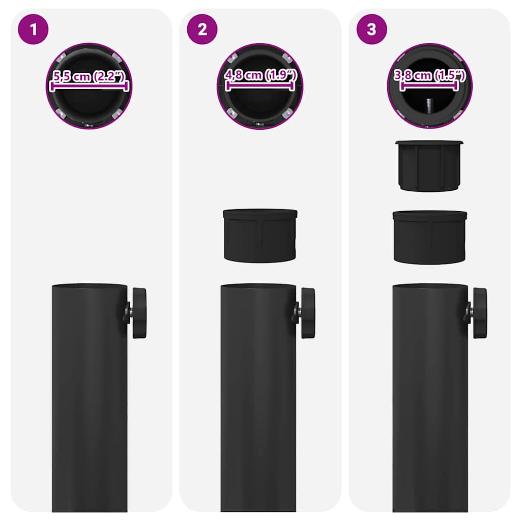 Uteliv parasollfester Svart 45 x 45 x 31 cm Stål