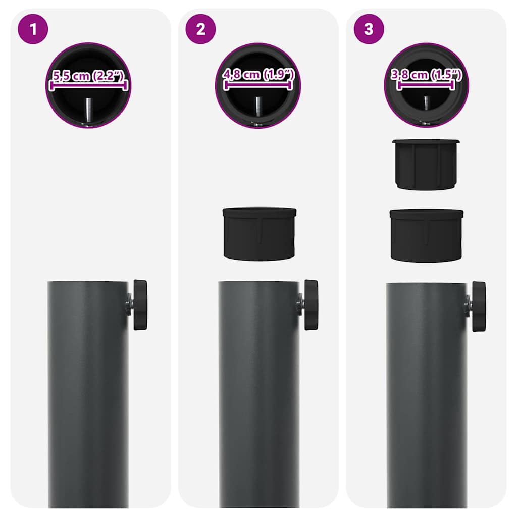 Uteliv parasollfester Mørke grå 48 x 48 x 32 cm Stål, betong