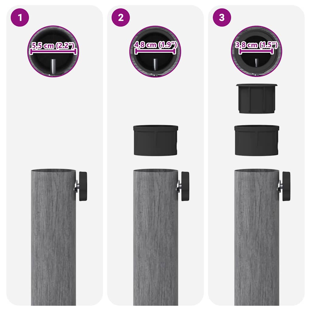 Uteliv parasollfester Mørkt tre 48 x 48 x 32.5 cm Stål, betong