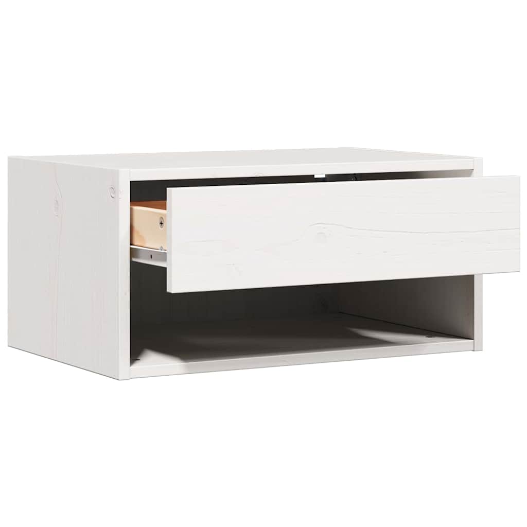 Nattbord med skuff 2 pcs Hvit 50 x 32,5 x 24 cm Heltre furu