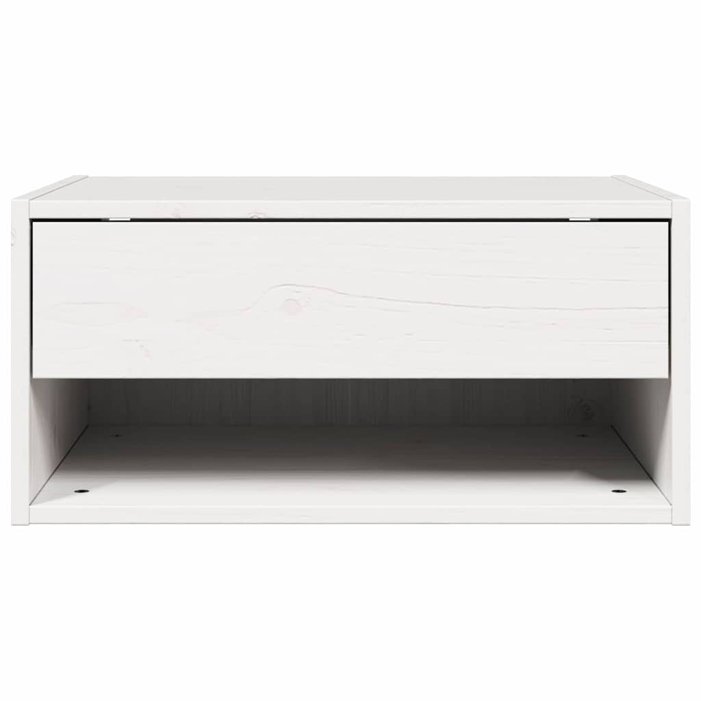 Nattbord med skuff 2 pcs Hvit 50 x 32,5 x 24 cm Heltre furu