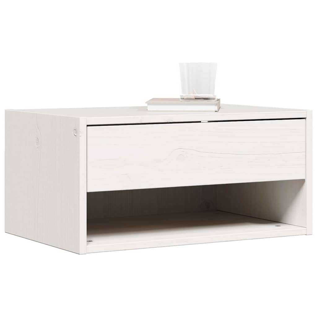 Nattbord med skuff 2 pcs Hvit 50 x 32,5 x 24 cm Heltre furu