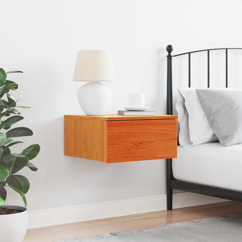 Nattbord med skuff Voksbrun 37 x 35 x 18.5 cm Heltre furu