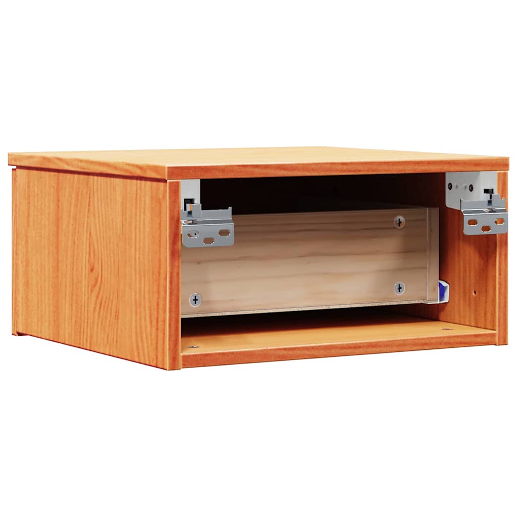 Nattbord med skuff 2 pcs Voksbrun 37 x 35 x 18.5 cm Heltre furu