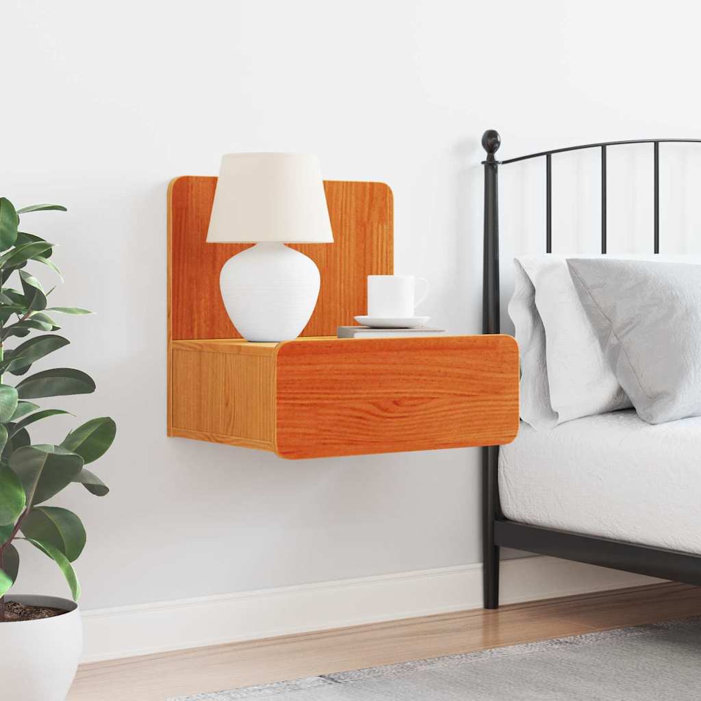 Nattbord med skuff Voksbrun 44 x 32.5 x 40 cm Heltre furu