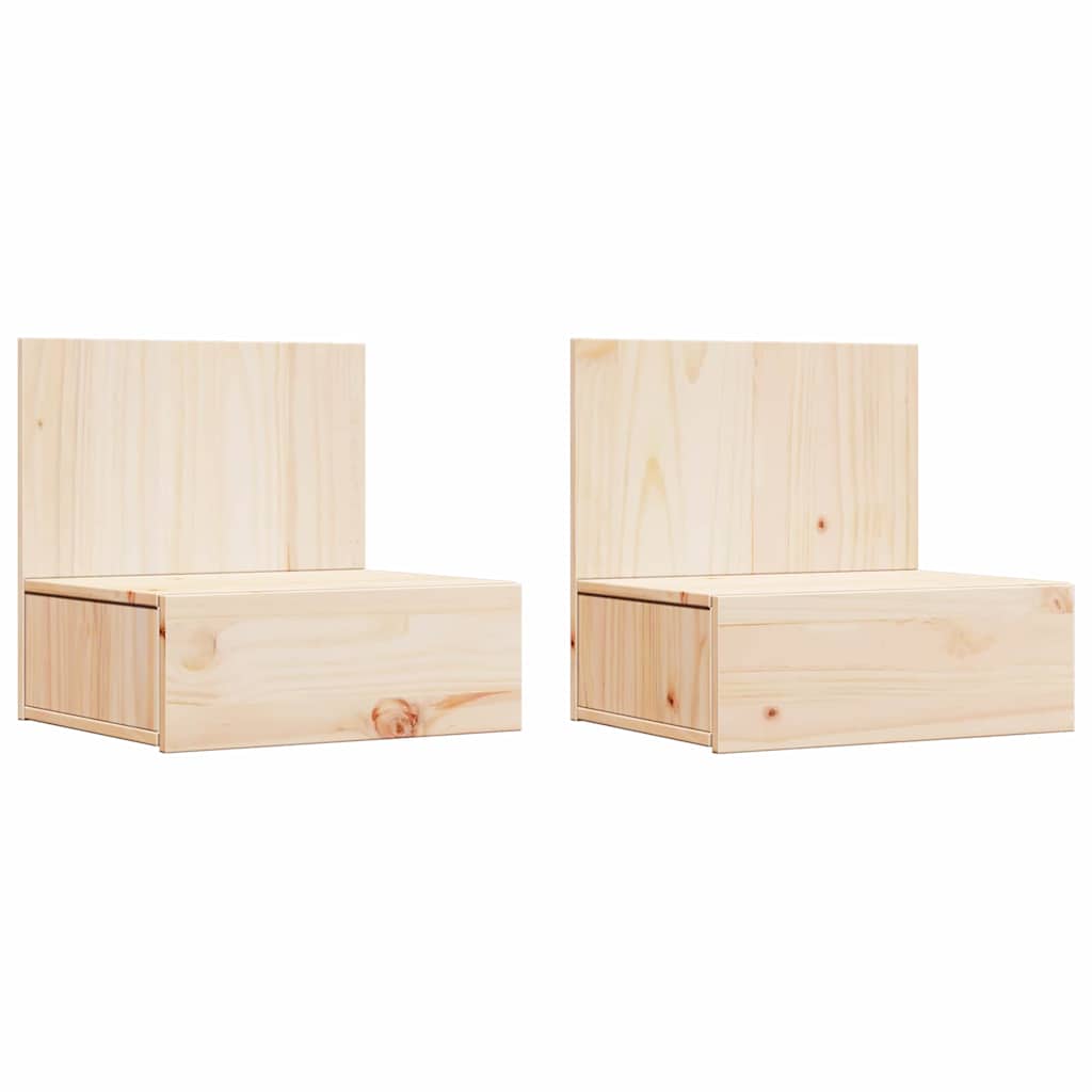 Nattbord med skuff 2 pcs Brun 42 x 32.5 x 40 cm Heltre furu