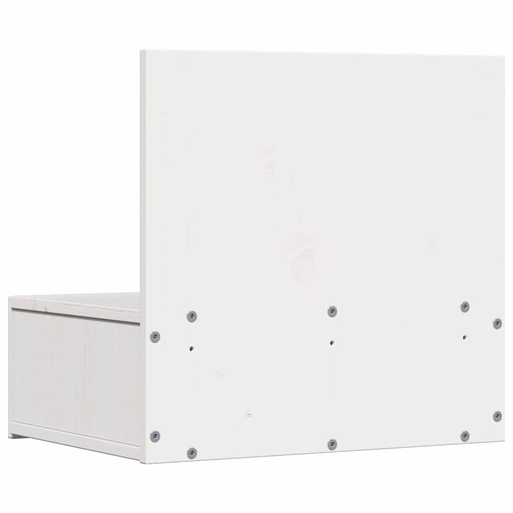 Nattbord med skuff 2 pcs Hvit 42 x 32.5 x 40 cm Heltre furu