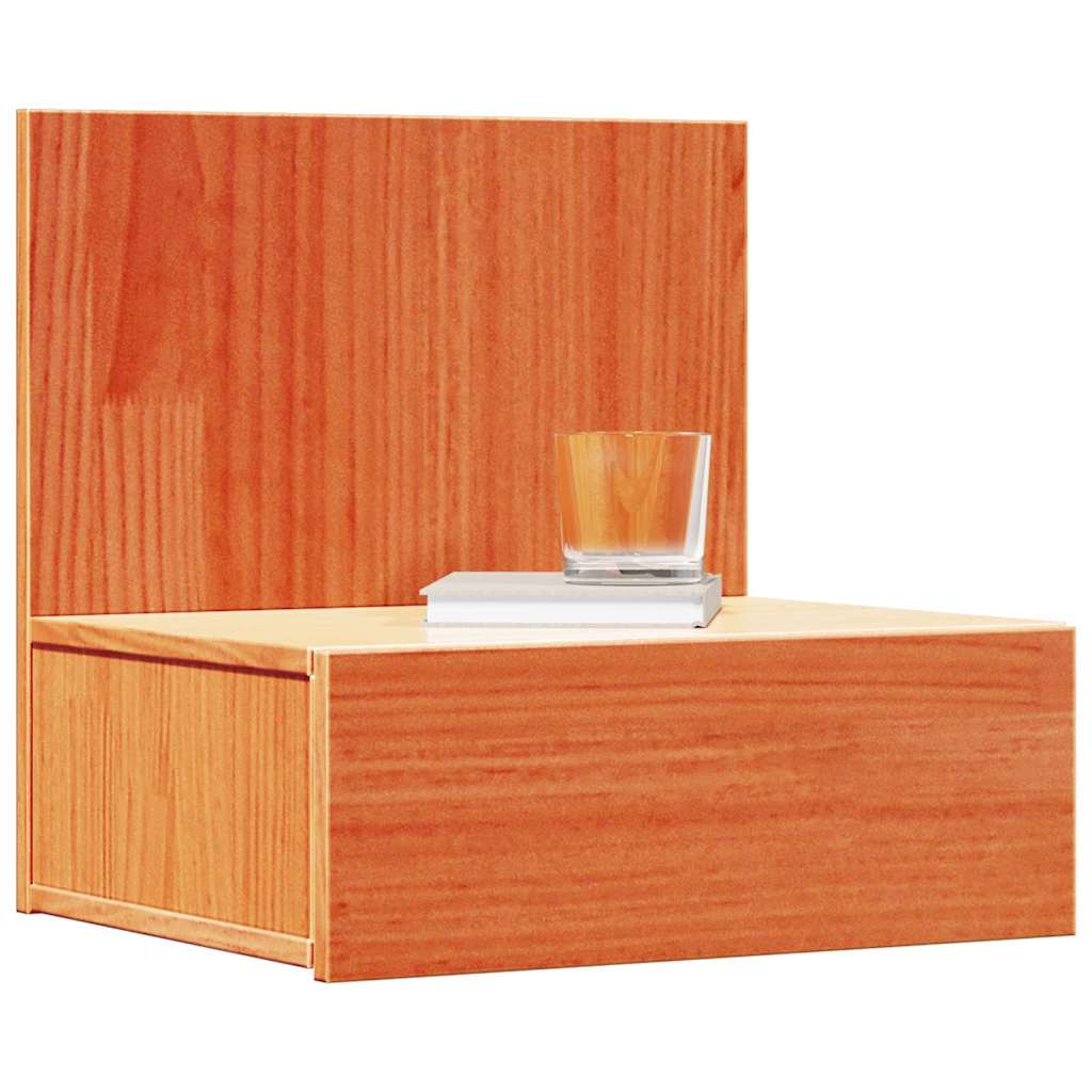 Nattbord med skuff 2 pcs Voksbrun 42 x 32.5 x 40 cm Heltre furu