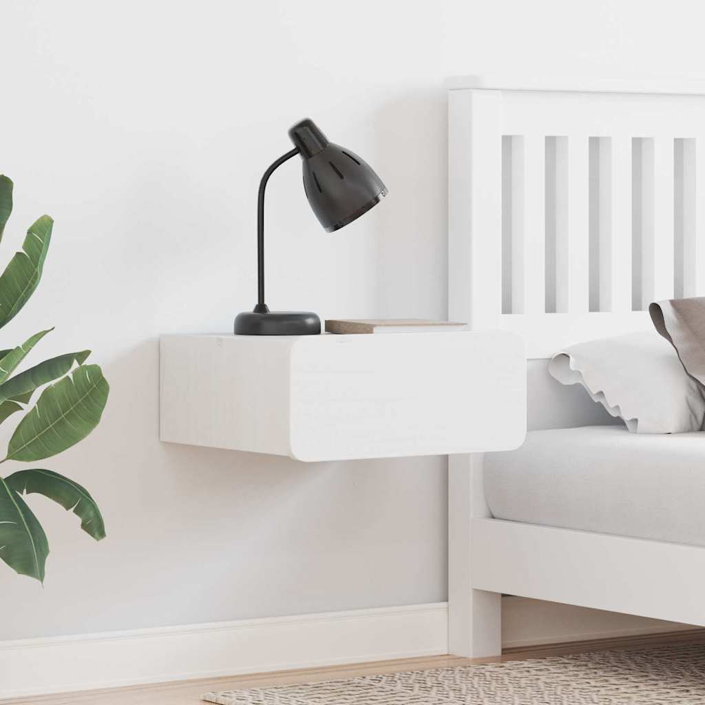 Nattbord med skuff 2 pcs Hvit 39 x 34 x 16.5 cm Heltre furu