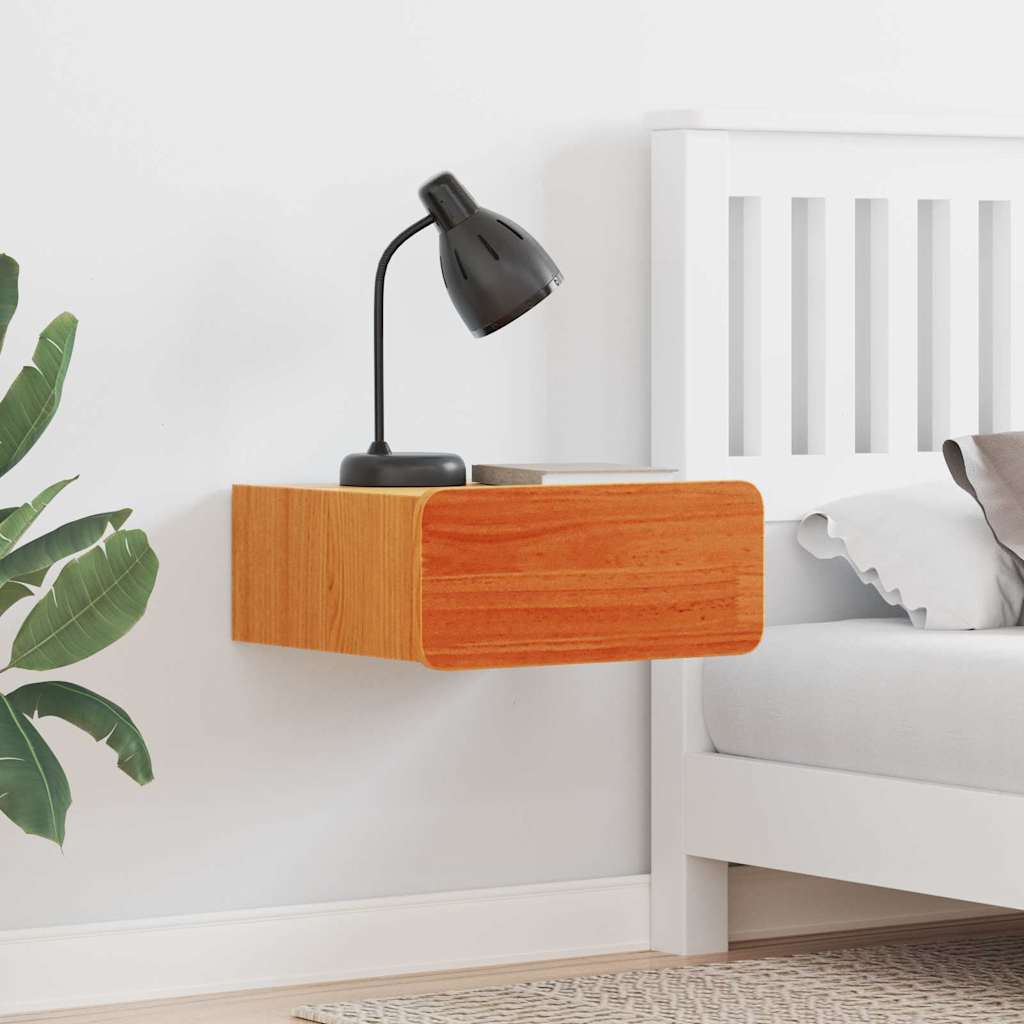 Nattbord med skuff Voksbrun 39 x 34 x 16.5 cm Heltre furu