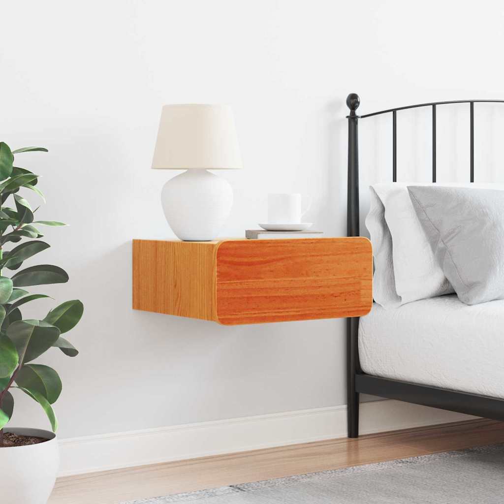 Nattbord med skuff Voksbrun 39 x 34 x 16.5 cm Heltre furu