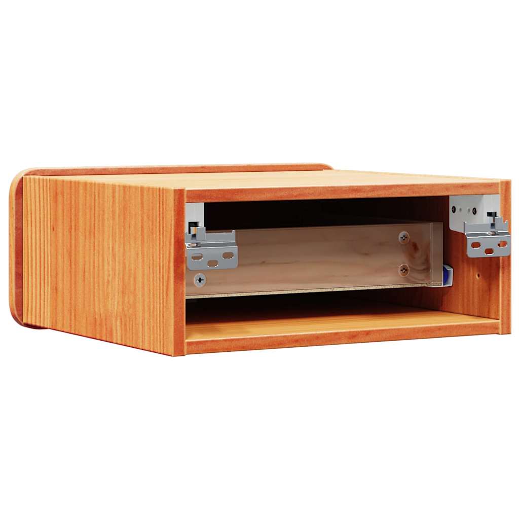 Nattbord med skuff 2 pcs Voksbrun 39 x 34 x 16.5 cm Heltre furu