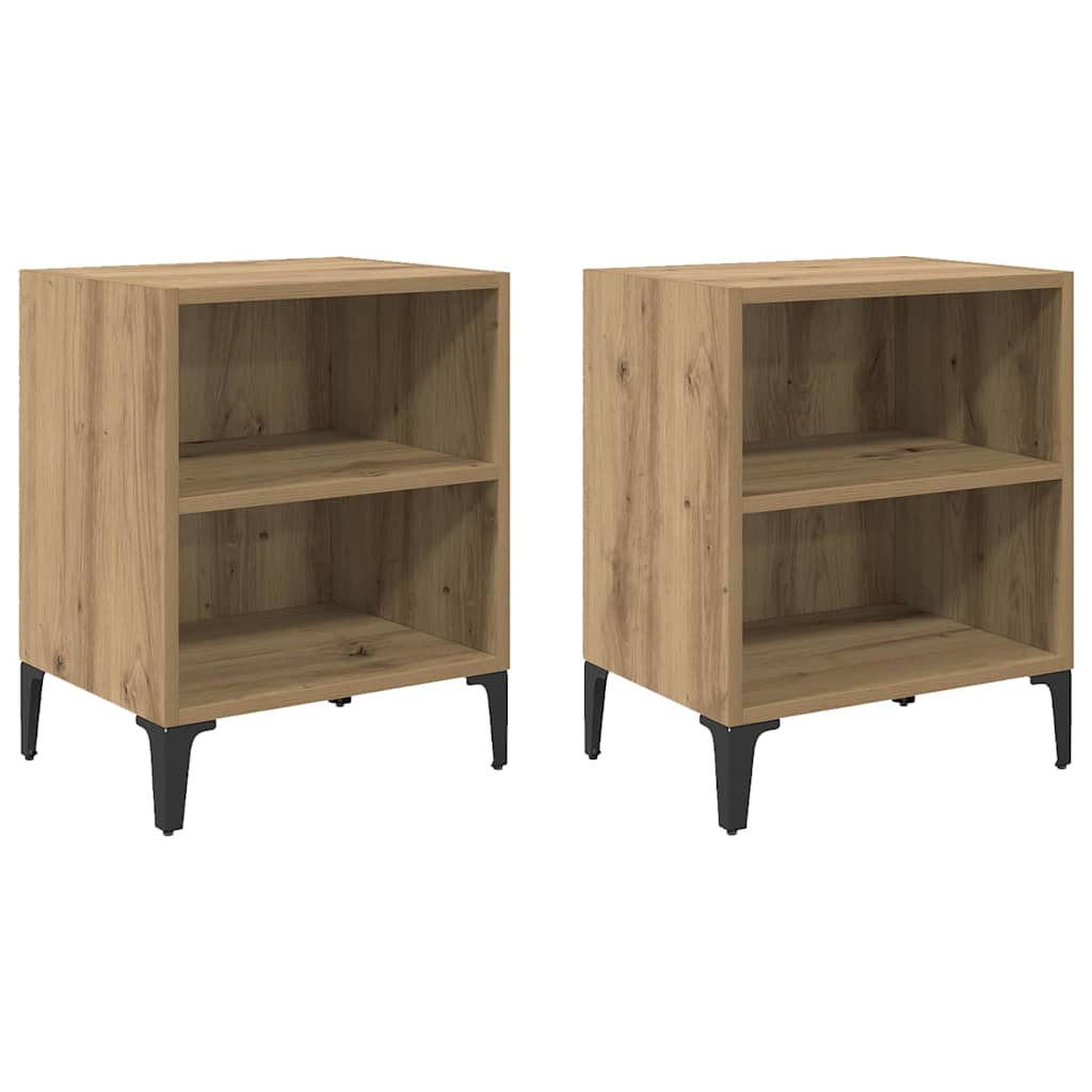 Nattbordskap 2 pcs artisan eik 40 x 30 x 50 cm Konstruert tre