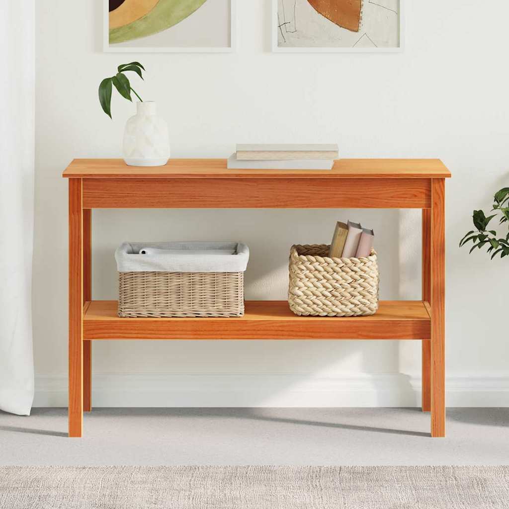 Konsollbord med hylle Voksbrun 110 x 40 x 75 cm Heltre furu