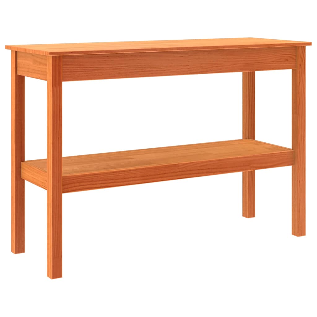 Konsollbord med hylle Voksbrun 110 x 40 x 75 cm Heltre furu